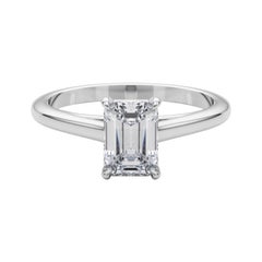 GIA Certified 2.2 Carat Emerald Solitaire Cathedral Platinum Diamond Ring