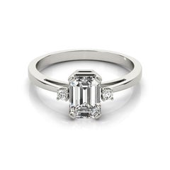 GIA Certified 2.2 Carat Emerald Three-Stone  Diamond Ring