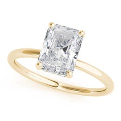 GIA Certified 2.2 Carat Hidden Halo Radiant Solitaire Diamond Ring