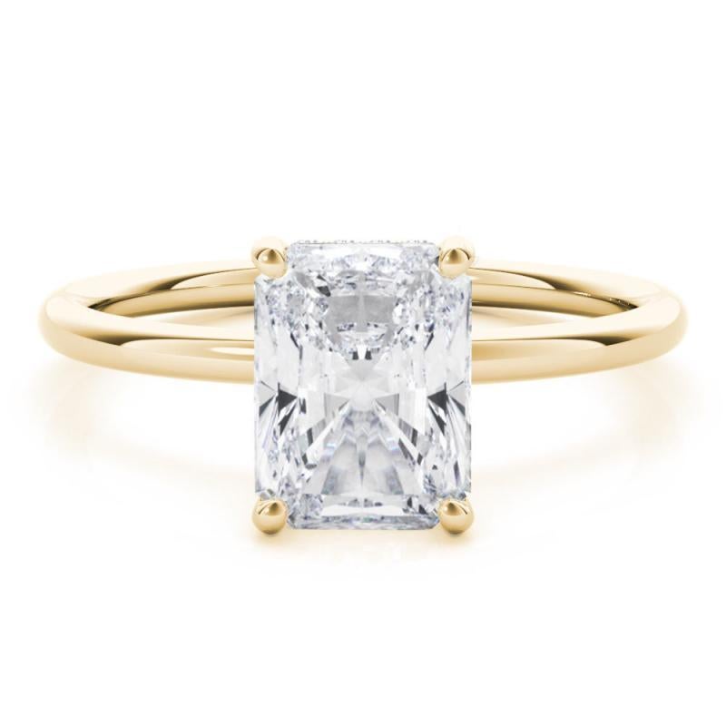 GIA-zertifiziert 2.2 Karat versteckter Halo-Radiant Solitär Diamantring