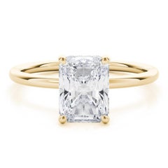 GIA-zertifiziert 2.2 Karat versteckter Halo-Radiant Solitär Diamantring