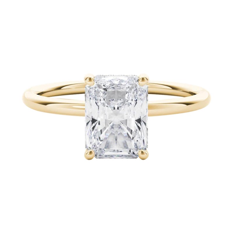 GIA-zertifiziert 2.2 Karat versteckter Halo-Radiant Solitär Diamantring
