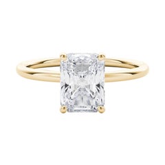 GIA-zertifiziert 2.2 Karat versteckter Halo-Radiant Solitär Diamantring