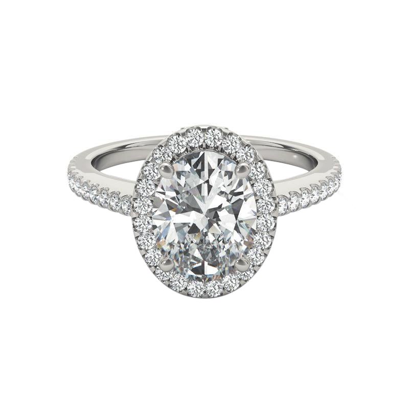 GIA Certified 2.2 Carat Oval Halo Filigree Basket  Diamond Ring