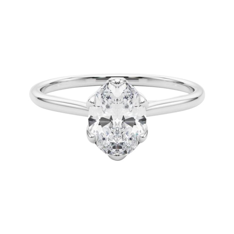 Anello con diamante solitario ovale Tulipano Rosa certificato GIA da 2.2 carati