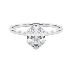 Anello con diamante solitario ovale Tulipano Rosa certificato GIA da 2.2 carati