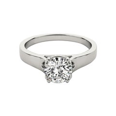 GIA Certified 2.2 Carat Round Double Four-Prong 18K White Gold Diamond Ring