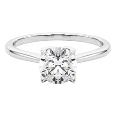Bague diamant en platine certifiée GIA de 2,2 carats fleurs rondes Flower Bloom Cathedral