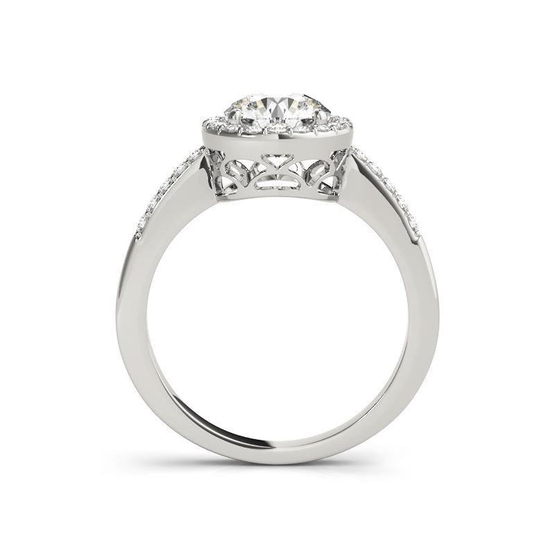 GIA zertifiziert 2,2 Karat Runde Halo Pave Openwork  Diamantring (Rundschliff) im Angebot