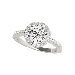 GIA Certified 2.2 Carat Round Halo Pave Openwork  Diamond Ring