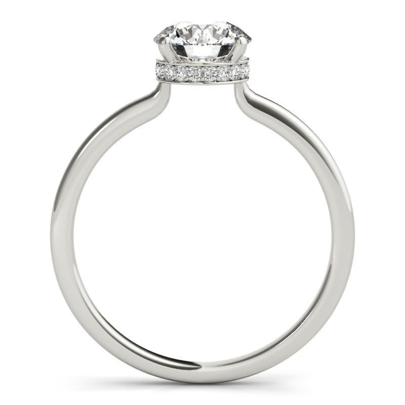 Anillo de diamantes en platino con halo oculto redondo de 2,2 quilates certificado por GIA Corte redondo en venta