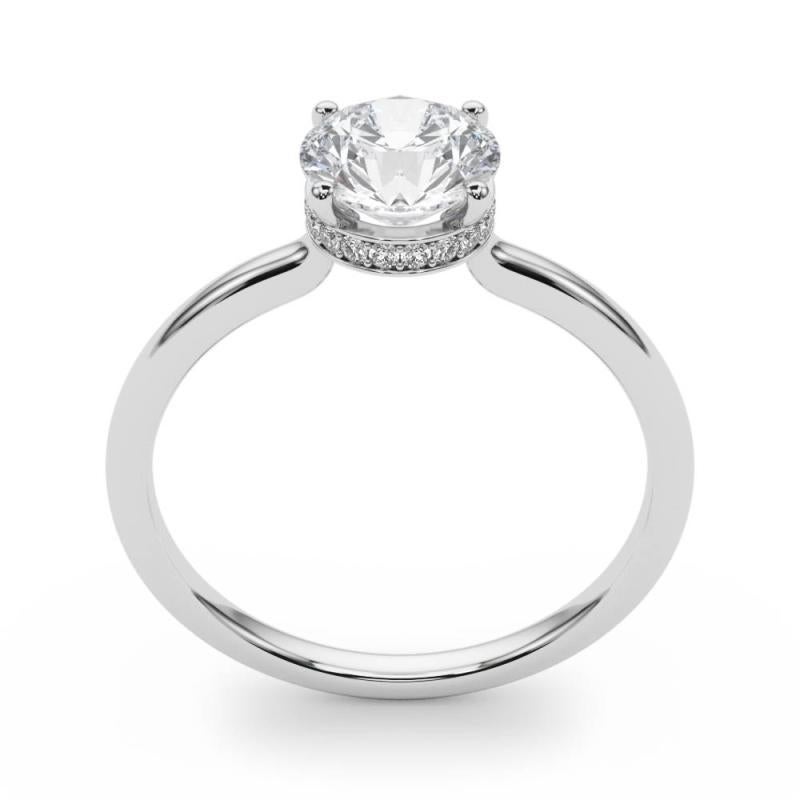 Anillo de diamantes en platino con halo oculto redondo de 2,2 quilates certificado por GIA en Nuevo estado para la venta en New York, NY