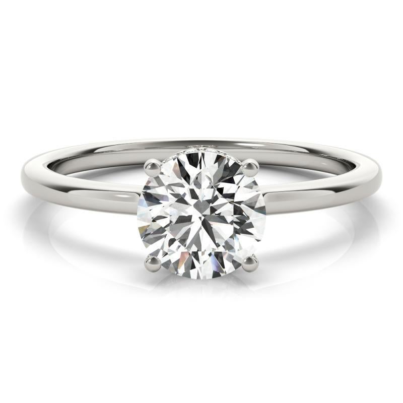 De las mujeres Anillo de diamantes en platino con halo oculto redondo de 2,2 quilates certificado por GIA en venta