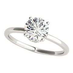 GIA Certified 2,2 Carat Round Halo Hidden Slim Band Platinum Diamond Ring