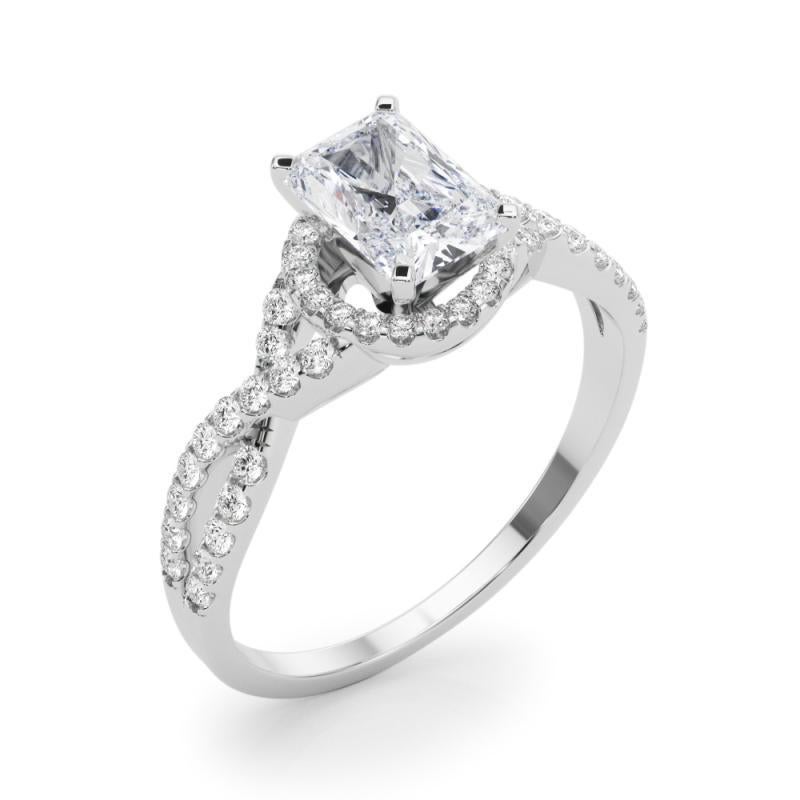 De las mujeres GIA Certificado 2.2 Quilates Solitario Halo Radiante Infinito Anillo de Diamantes en venta