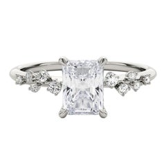 GIA Certified 2.2 Carat Trellis Vine Cluster Radiant Platinum Diamond Ring