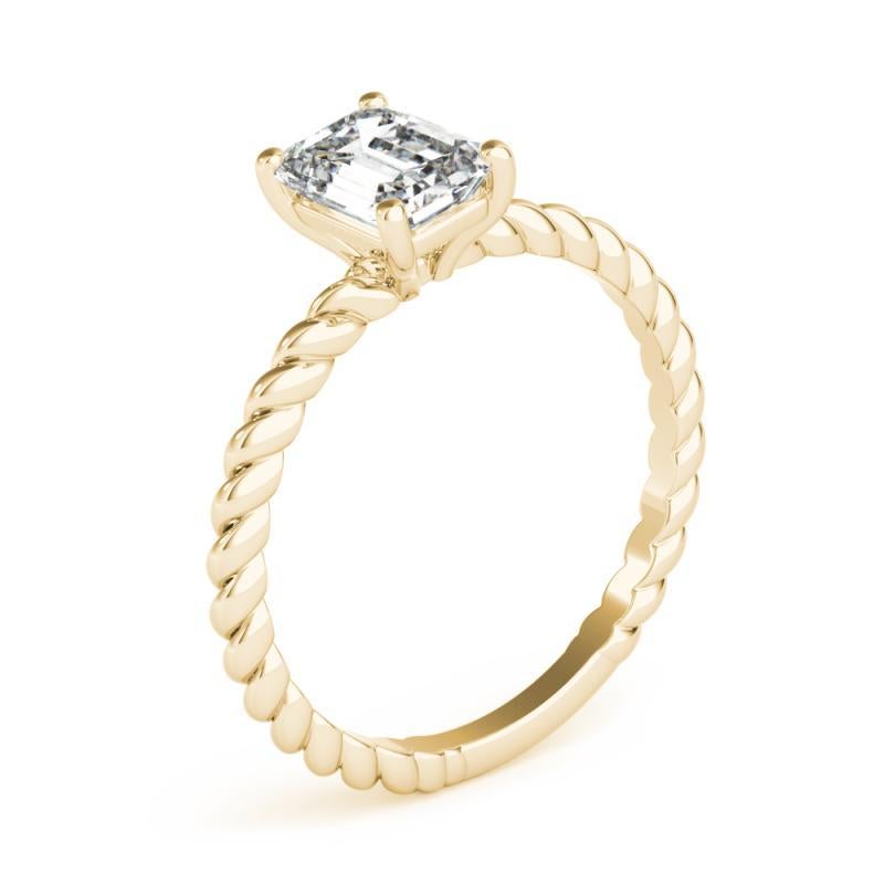 Anillo de diamantes solitario radiante con banda trenzada de 2.2 quilates certificado por el GIA en venta 1