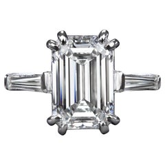 GIA Certified 2.20 Carat D Color VVS1 Clarity Emerald Cut Diamond 18K Gold Ring