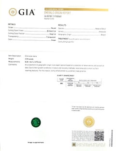 Natural Brazilian Emerald Stone 2.20 cts in 18KR&WG Ring w Diamonds / GIA Report