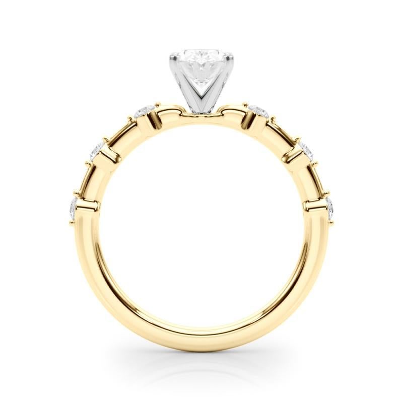 GIA zertifiziert 2,20 Karat Oval Diamant Bambus Shank Diamantring im Zustand „Neu“ im Angebot in New York, NY