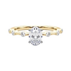 GIA zertifiziert 2,20 Karat Oval Diamant Bambus Shank Diamantring