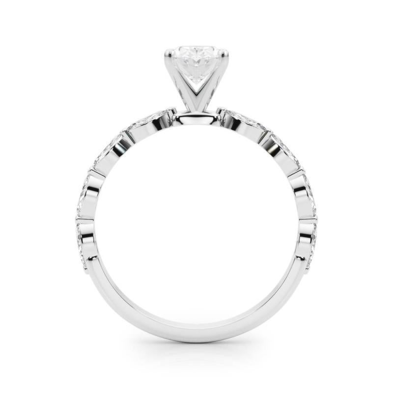 GIA zertifiziert 2,20 Karat Oval Diamant Band Solitär Diamantring im Zustand „Neu“ im Angebot in New York, NY