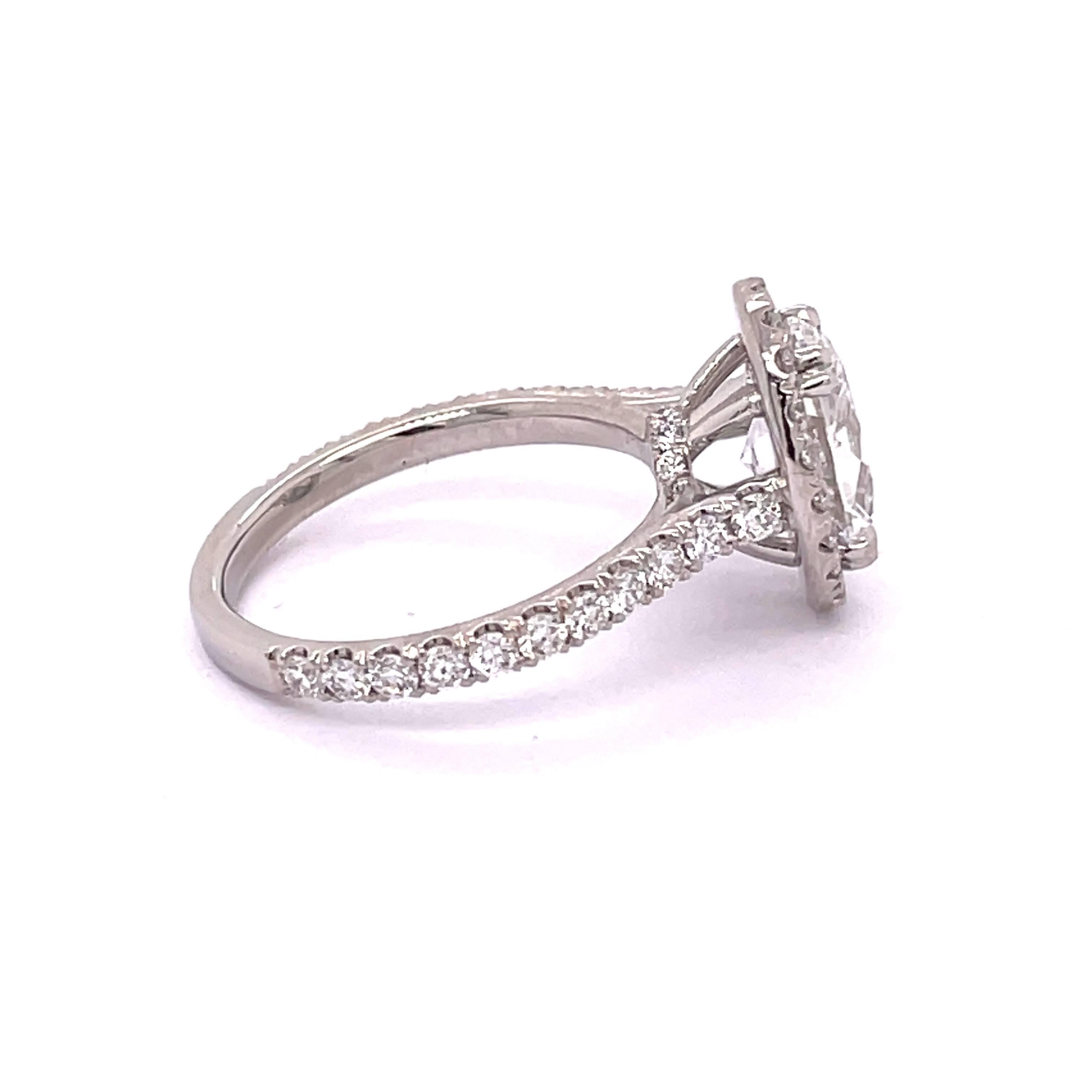 Women's GIA Certified 2.20 Carat Oval Diamond Engagement Ring