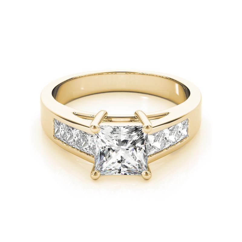 GIA Certified 2.20 Carat Princess Multi-Stone Cathedral Diamond Ring