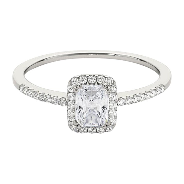 GIA Certified 2.20 Carat Radiant Halo Filigree Basket Diamond Ring For Sale