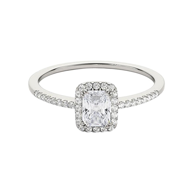 GIA zertifiziert 2,20 Karat Radiant Halo Filigran Korb Platin Diamant Ring