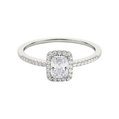 GIA zertifiziert 2,20 Karat Radiant Halo Filigran Korb Platin Diamant Ring