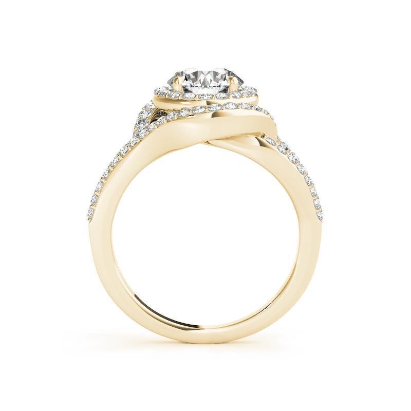GIA zertifiziert 2.20 Karat Runde Double Halo Split Shank Diamantring (Rundschliff) im Angebot