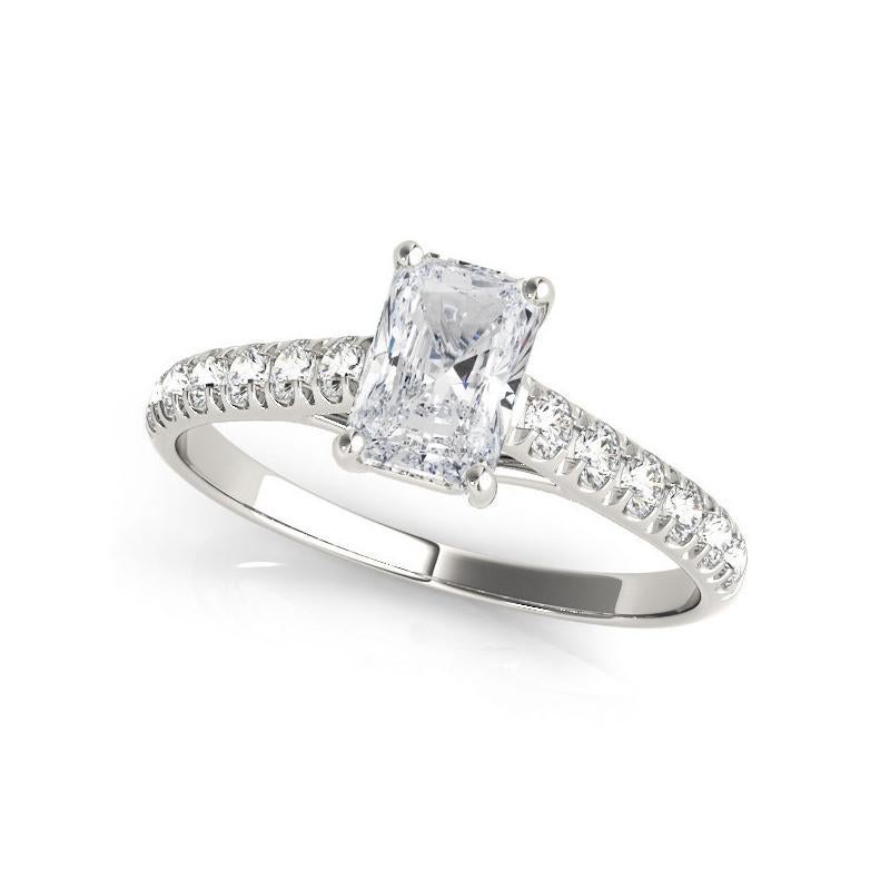 Taglio radiant GIA Certified 2.20ct Radiant Pave Trellis Entwined Prong Diamond Ring in Platino