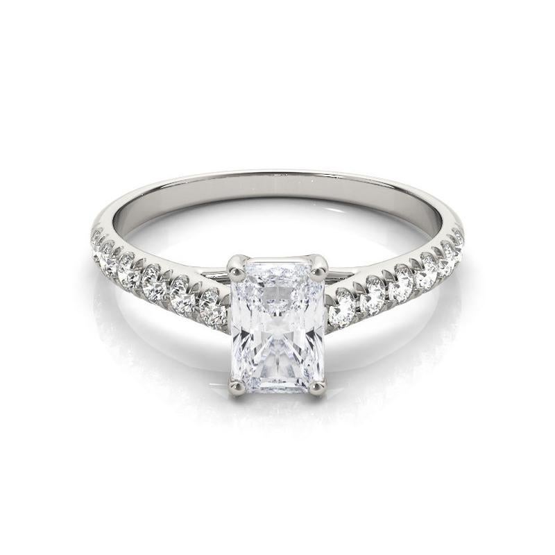 GIA Certified 2.20ct Radiant Pave Trellis Entwined Prong Platinum Diamond Ring (Bague diamant radiant en pavé entrelacé en platine)