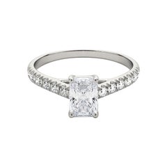 GIA Certified 2.20ct Radiant Pave Trellis Entwined Prong Diamond Ring in Platino