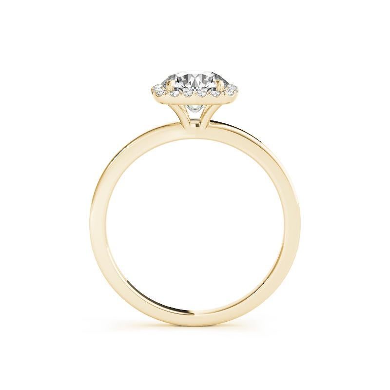 GIA zertifiziert 2,21 Karat Cushion Halo Runde 18K Gelbgold Diamantring im Zustand „Neu“ im Angebot in New York, NY