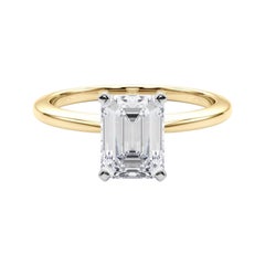 GIA-zertifizierter 2.21 Karat Smaragd Solitär-Diamantring mit Zacken