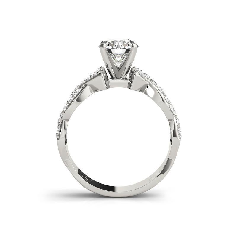 Taille ronde Bague à diamants certifiée GIA, 2.21 carats, ronds, tressés et torsadés en vente