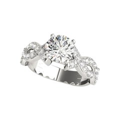Bague à diamants certifiée GIA, 2.21 carats, ronds, tressés et torsadés