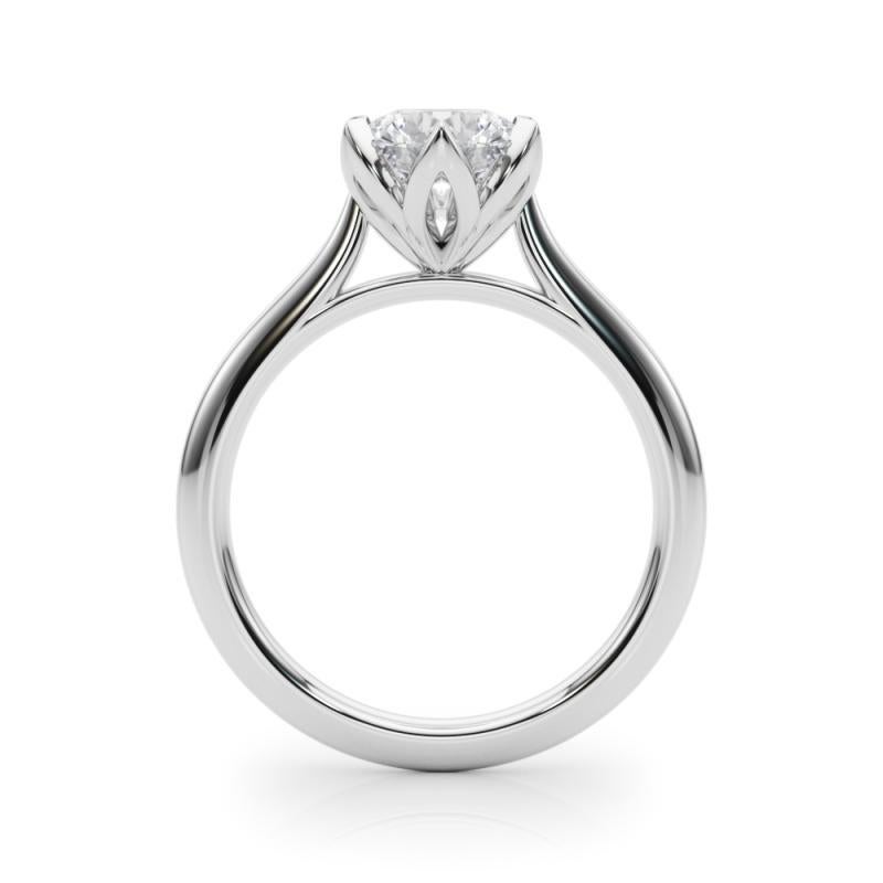 Bague à diamant cathédrale Tulipe filigrane ronde de 2.21 carats certifiée GIA Neuf - En vente à New York, NY