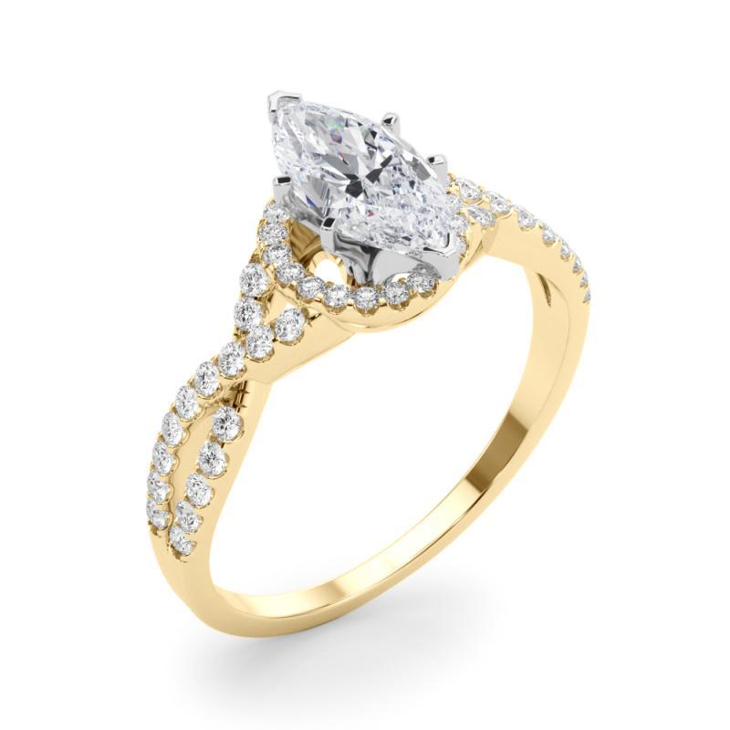 GIA zertifiziert 2.21 Karat Solitär Marquise Halo Unendlichkeit Diamantring Damen im Angebot