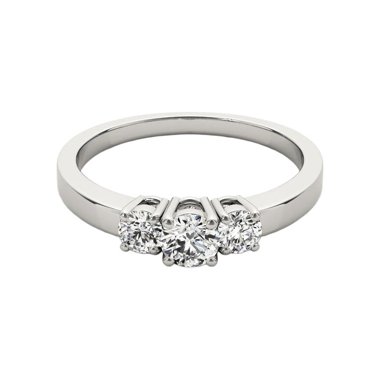 GIA Certified 2.21 Carat Three-Stone Round Brilliante Platinum Diamond Ring