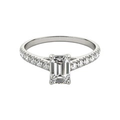 GIA Certified 2.21ct Emerald Pave Trellis Entwined Prong Diamond Ring
