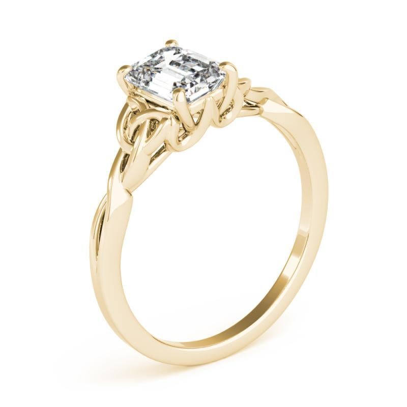 GIA zertifiziert 2,22 Karat Keltischer Knoten Smaragd Solitär Diamantring Damen im Angebot