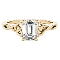 GIA zertifiziert 2,22 Karat Keltischer Knoten Smaragd Solitär Diamantring