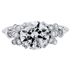 GIA Certified 2.22 Carat Handmade Diamond Platinum Engagement Ring