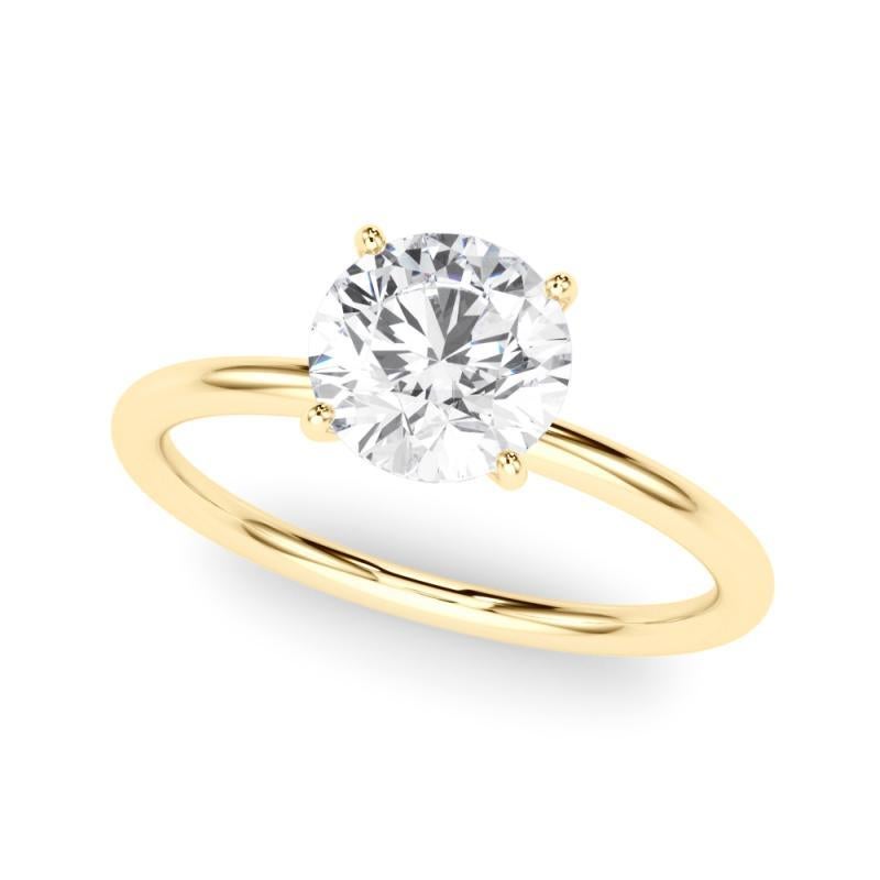 Taglio rotondo Anello con diamante solitario rotondo con alone nascosto da 2.22 carati certificato GIA in vendita