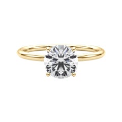 GIA Certified 2.22 Carat Hidden Halo Round Solitaire Diamond Ring