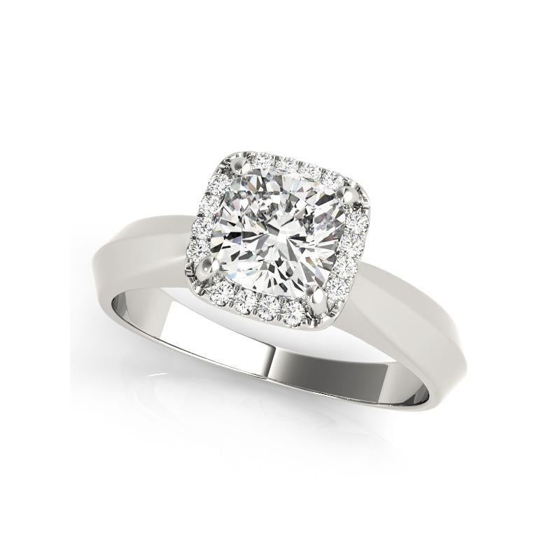 GIA Certified 2.22 Carat Knife Edge Band Cushion Halo Platinum Diamond Ring Neuf - En vente à New York, NY
