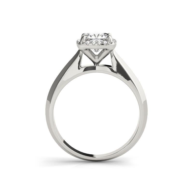 GIA Certified 2.22 Carat Knife Edge Band Cushion Halo Platinum Diamond Ring Pour femmes en vente